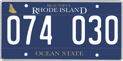 RI license plate 074030