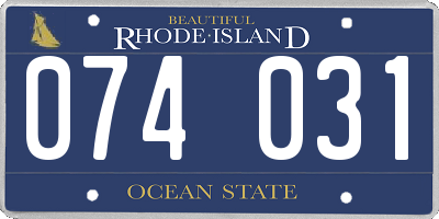 RI license plate 074031