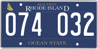 RI license plate 074032