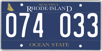 RI license plate 074033