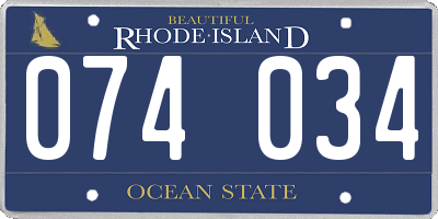 RI license plate 074034