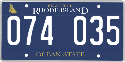 RI license plate 074035