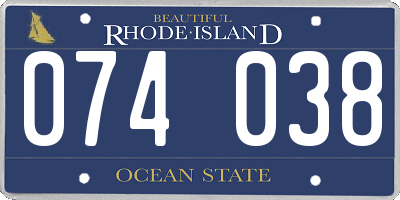 RI license plate 074038