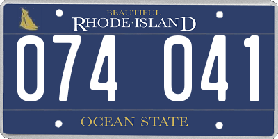 RI license plate 074041
