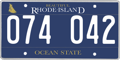 RI license plate 074042