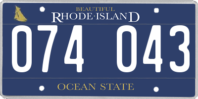 RI license plate 074043