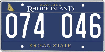 RI license plate 074046