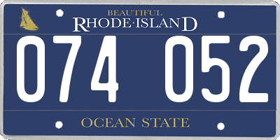 RI license plate 074052