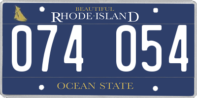 RI license plate 074054