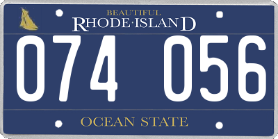 RI license plate 074056