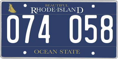 RI license plate 074058