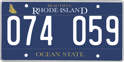 RI license plate 074059