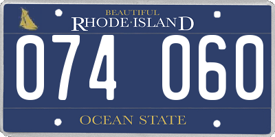 RI license plate 074060
