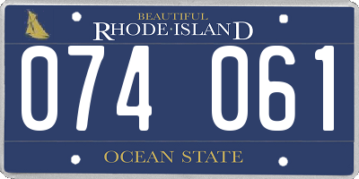 RI license plate 074061