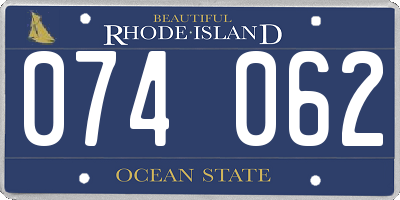 RI license plate 074062
