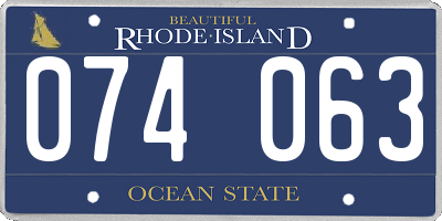 RI license plate 074063