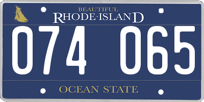 RI license plate 074065