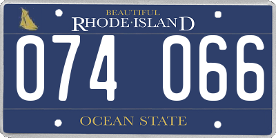 RI license plate 074066