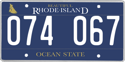 RI license plate 074067