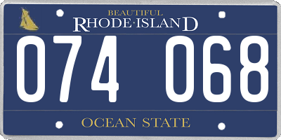 RI license plate 074068