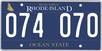 RI license plate 074070