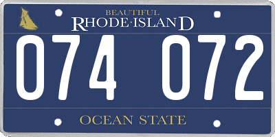 RI license plate 074072
