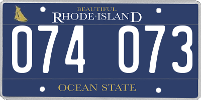 RI license plate 074073