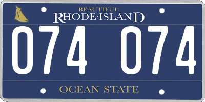 RI license plate 074074