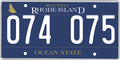 RI license plate 074075