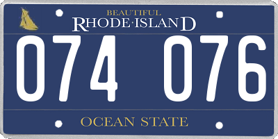 RI license plate 074076