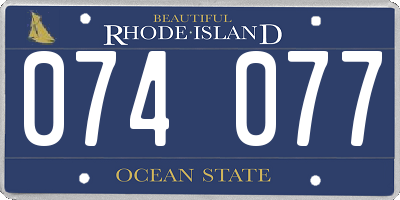 RI license plate 074077