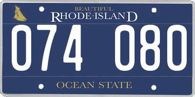 RI license plate 074080