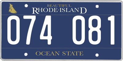 RI license plate 074081