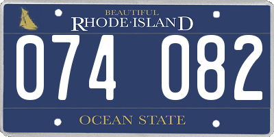RI license plate 074082