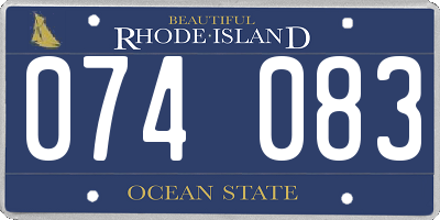 RI license plate 074083