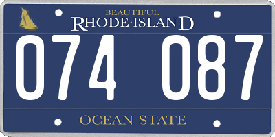 RI license plate 074087