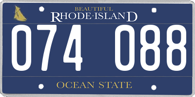 RI license plate 074088