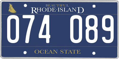 RI license plate 074089