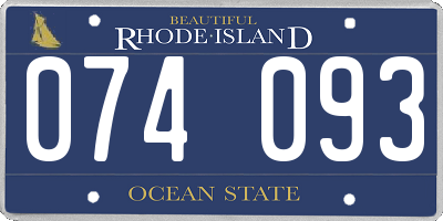 RI license plate 074093