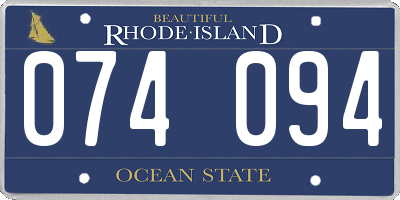 RI license plate 074094