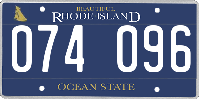RI license plate 074096