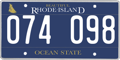 RI license plate 074098