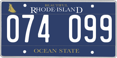 RI license plate 074099