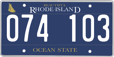 RI license plate 074103