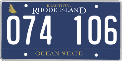 RI license plate 074106
