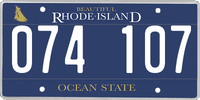 RI license plate 074107