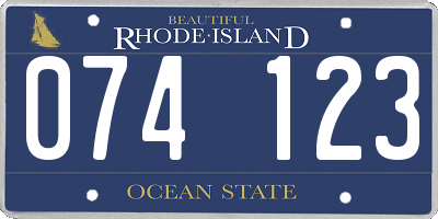 RI license plate 074123