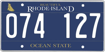 RI license plate 074127