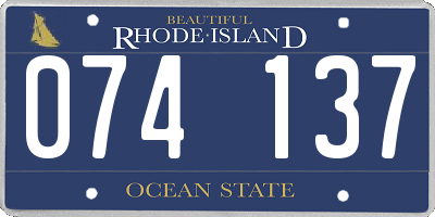 RI license plate 074137