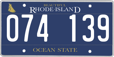 RI license plate 074139